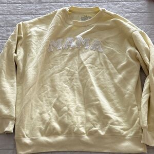 Soft Yellow 'MAMA' Crewneck Sweatshirt